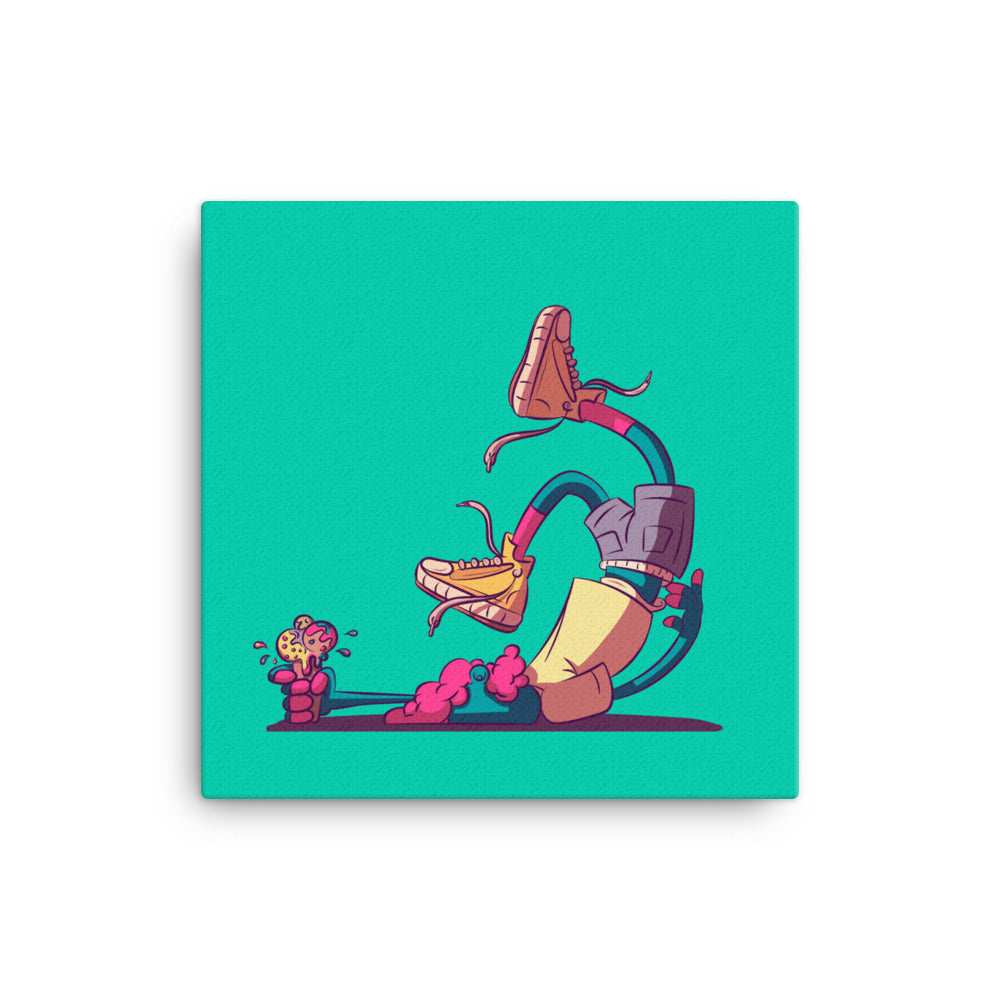 CANVAS ART PRINT | MR. SPACEBOY FACEPLANT | GREEN | 35.56 x 35.56