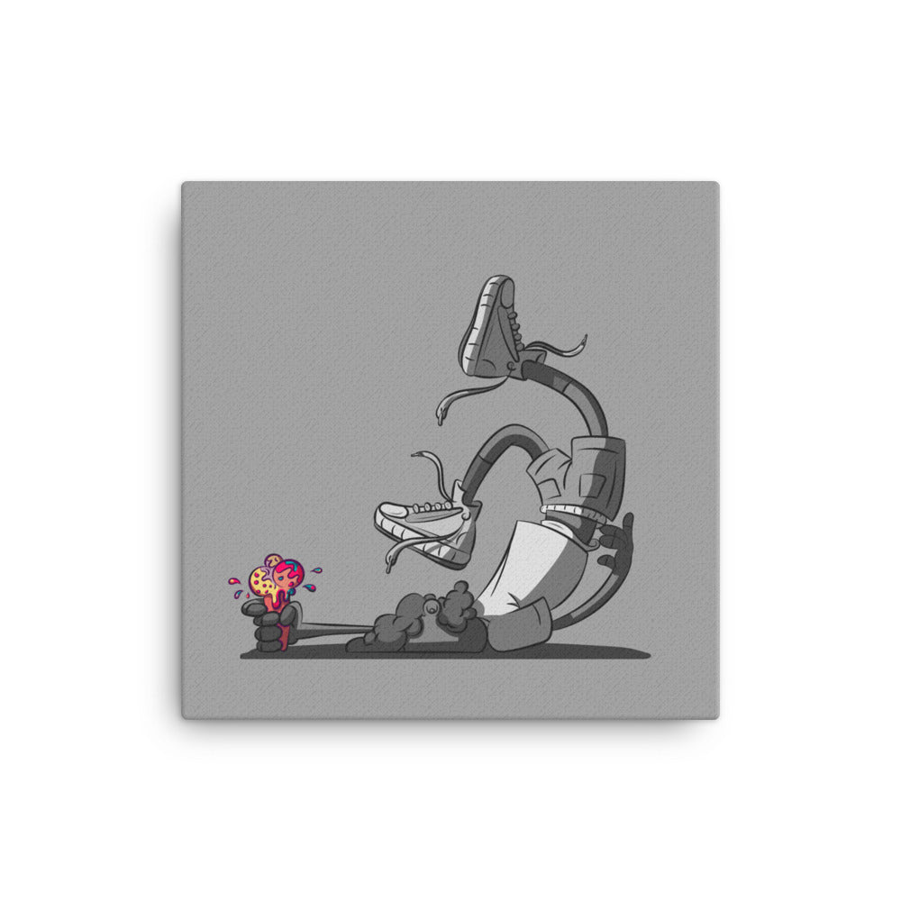 CANVAS ART PRINT | MR. SPACEBOY FACEPLANT | GREY | 35.56 x 35.56